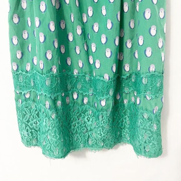 Chelsea & Violet Bird Patterned Green Lace Sleeveless Dress Size XS - Picture 2 of 8